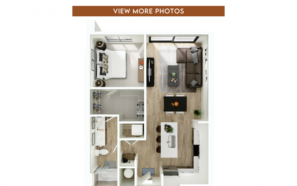 A10 - 1 bedroom floorplan layout with 1 bath and 841 square feet. (Floorplan)