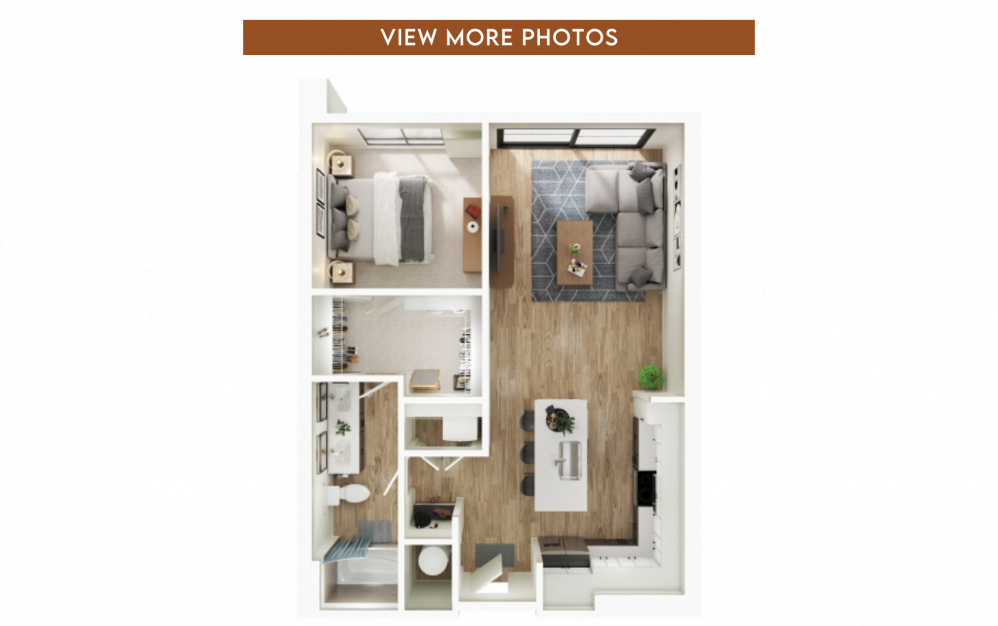 A9 - 1 bedroom floorplan layout with 1 bath and 810 square feet. (Floorplan)
