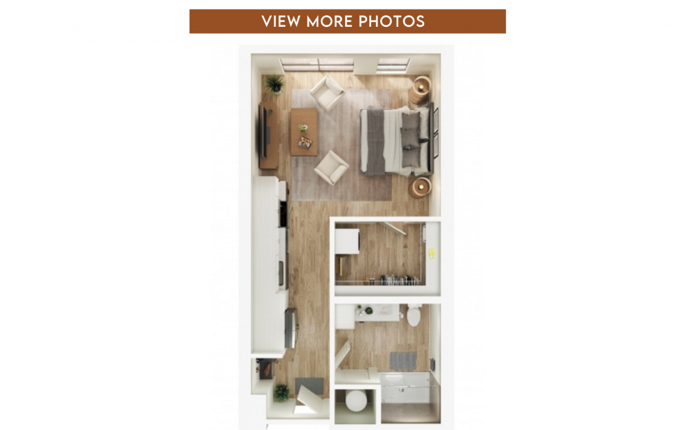 S3 - Studio floorplan layout with 1 bath and 550 square feet. (Floorplan)
